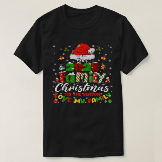 Pajamas Outfit Family Matching Christmas 2025 T-Shirt (Design vorne)