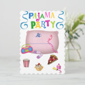 Pajamas Party Einladung (Stehend Vorderseite)