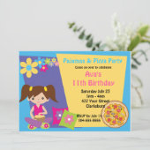 Pajamas & Pizza Party Einladung (Stehend Vorderseite)