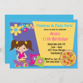 Pajamas & Pizza Party Einladung (Vorne/Hinten)