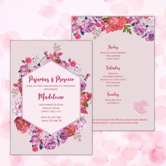 Pajamas & Prosecco Bachelorette Einladung