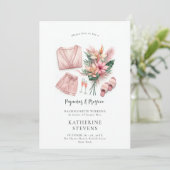 Pajamas Prosecco Bachelorette Tropical 2 Tour Einladung (Stehend Vorderseite)