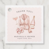 Pajamas & Prosecco Brautparty Bachelorette Geschenkanhänger (Vorderseite)