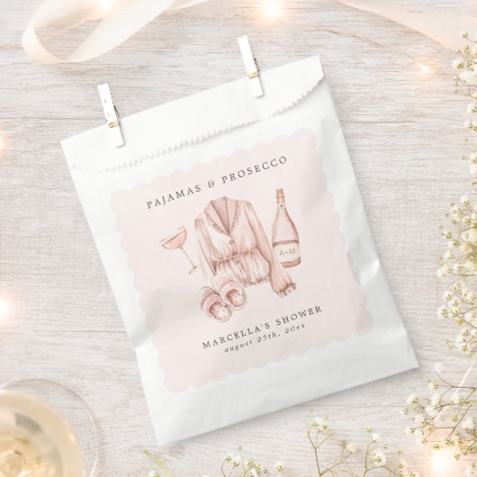 Pajamas & Prosecco Brautparty Bachelorette Geschenktütchen (Ausgeschnitten)