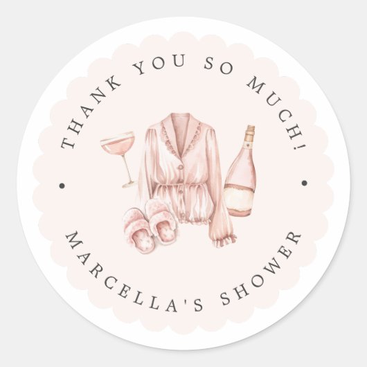 Pajamas & Prosecco Brautparty Bachelorette Runder Aufkleber (Vorderseite)