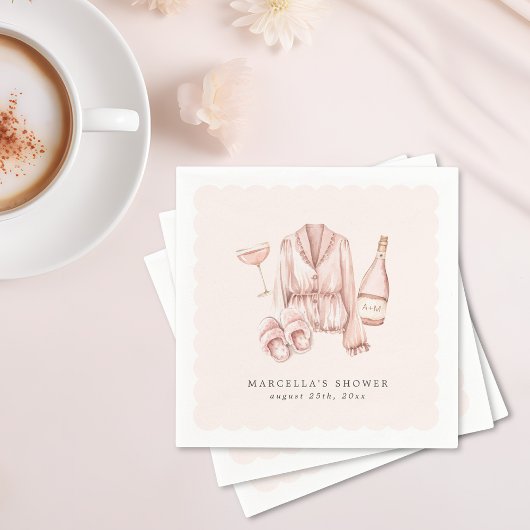 Pajamas & Prosecco Brautparty Bachelorette Serviette