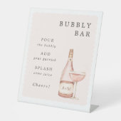 Pajamas & Prosecco Brautparty Bubbly Bar Sockelschild (Vorderseite)