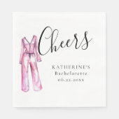 Pajamas Prosecco Chic Junggeselinnen-Abschied Cust Serviette (Vorderseite)