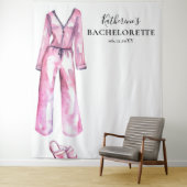Pajamas Prosecco Chic Junggeselinnen-Abschied Hint Wandteppich (Beispiel)