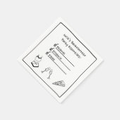 Pajamas & Prosecco Handgeschriebener Junggeselinne Serviette (Ecke)