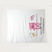 Pajamas Prosecco Rosa Junggeselinnen-Abschied Hint Wandteppich (Vorderseite (Horizontal))