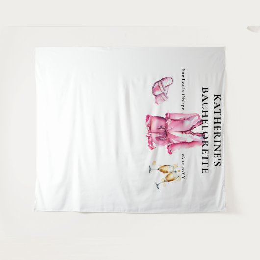 Pajamas Prosecco Rosa Junggeselinnen-Abschied Hint Wandteppich (Vorderseite (Horizontal))