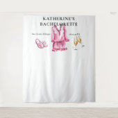 Pajamas Prosecco Rosa Junggeselinnen-Abschied Hint Wandteppich (Vorderseite)