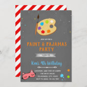 Pajamas und Maler zum Geburtstag Einladung (Vorne/Hinten)