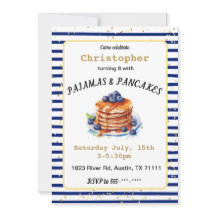 Pajamas und Pancakes Einladung zum Geburtstag