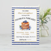 Pajamas und Pancakes Einladung zum Geburtstag (Stehend Vorderseite)