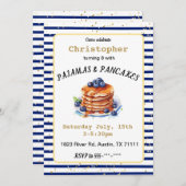 Pajamas und Pancakes Einladung zum Geburtstag (Vorne/Hinten)