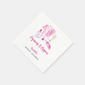 Pajamas und Prosecco Brautparty Rosa Skript Serviette (Ecke)