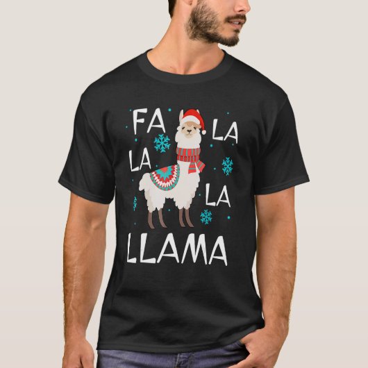 Pajamas Xmas Fa La La Llama Kids Women Christmas P T-Shirt (Vorderseite)