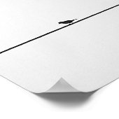Pájaro posado en blanco y negro poster (Ecke)