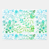 Pájaros azules geschenkpapier set (Vorderseite 2)