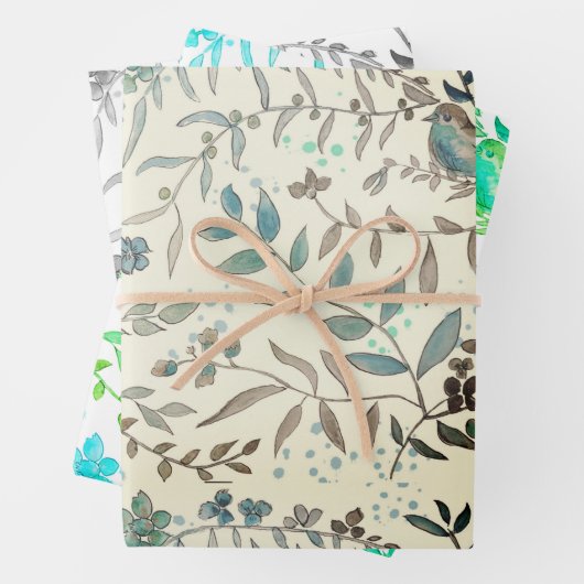 Pájaros azules geschenkpapier set (Beispiel)