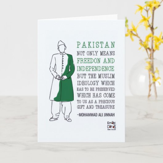 Pak Independence Day - Quaid Karte (Gelbe Blume)