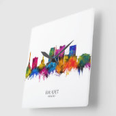 Pak Kret Thailand Skyline Quadratische Wanduhr (Winkel)