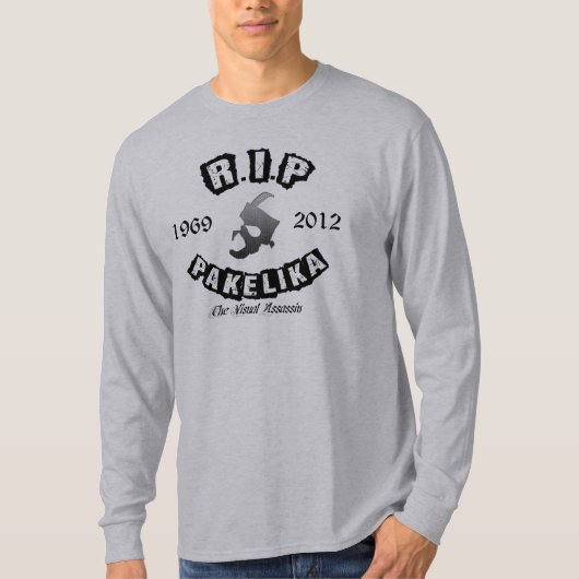 Pakelika graue Steigungs-grundlegende lange Hülse T-Shirt (Vorderseite)