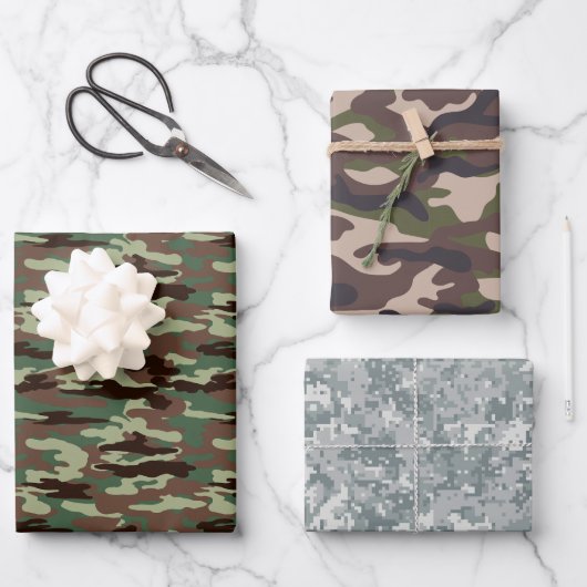 Paket #2 Camouflage Style Geschenkpapier Set (Vorderseite)