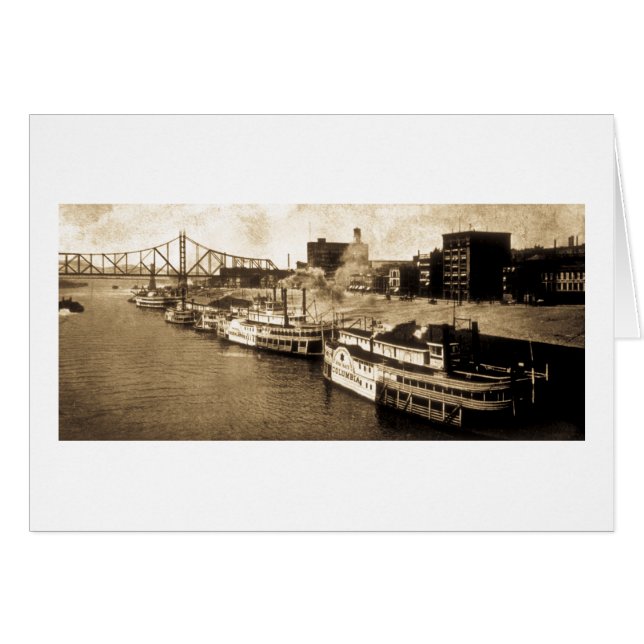 Paket, das Monongahela Fluss-Vintage Postkarte (Vorderseite (Horizontal))