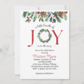 Paket Joy Christmas Baby Shower Einladung (Vorderseite)