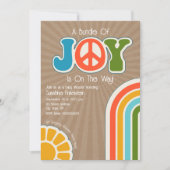 Paket Joy Groovy Peace Hippie Baby Shower Einladung (Vorderseite)
