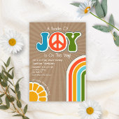 Paket Joy Groovy Peace Hippie Baby Shower Einladung
