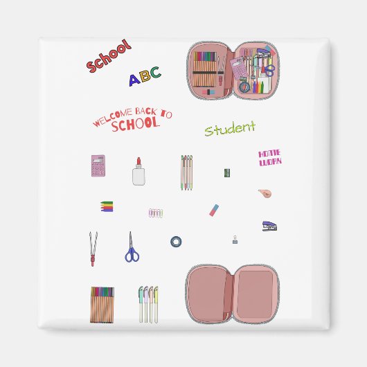 Paket mit Set zurück in die Schule Magnet (Vorne)