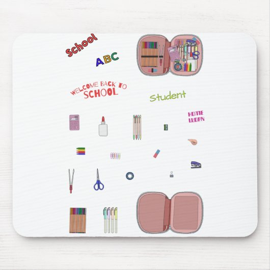 Paket mit Set zurück in die Schule Mousepad (Vorne)