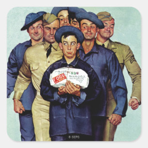 Paket Willie Gillis vom Zuhause Quadratischer Aufkleber