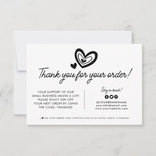 Paketbestellung für das Logo-Unternehmen Dankeskarte (Vorderseite)