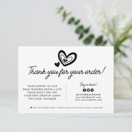 Paketbestellung für das Logo-Unternehmen Dankeskarte (Stehend Vorderseite)