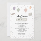 Pakete + Balloons neutrale Kinderdusche per Post Einladung (Vorderseite)