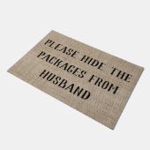 Pakete von Husband Funny ausblenden Fußmatte (Schrägansicht)