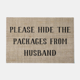 Pakete von Husband Funny ausblenden Fußmatte