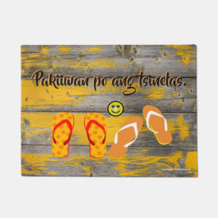 Pakiiwan PO ANG tsinelas "Vintages gelbes Holz " Fußmatte