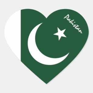 Pakistan-Aufkleber, Herz, Patriotische pakistanisc Herz-Aufkleber