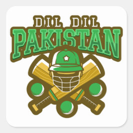 Pakistan Cricket Quadratischer Aufkleber