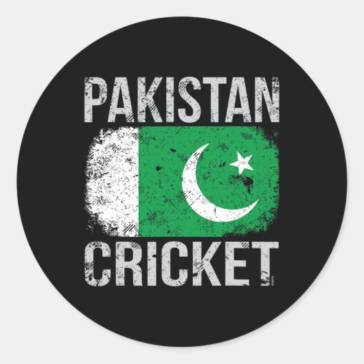 Pakistan Cricket Runder Aufkleber (Vorderseite)
