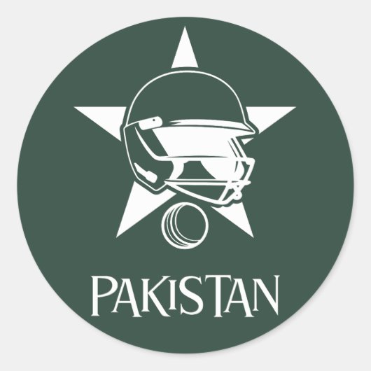 Pakistan Cricket Runder Aufkleber (Vorderseite)