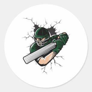 Pakistan Cricket T-Shirt Pakistanische Nationalfan Runder Aufkleber