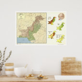 Pakistan - Detaillierte Karte - 1973 Poster (Küche)