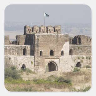 Pakistan, Dina. Talaqi-Tor von innen gesehen Quadratischer Aufkleber